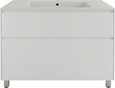 Style Line Тумба с кварцевой раковиной жасмин Лима 100 Plus эмаль белая матовая